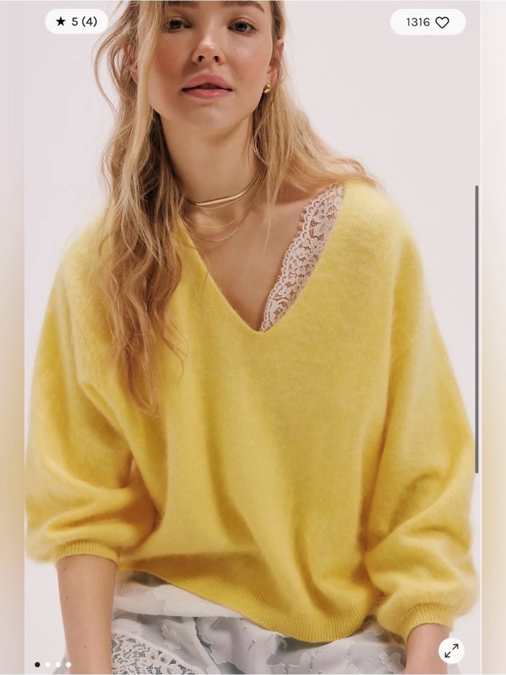 NWT Free People Ava Brushed Cashmere Sweater Pullover Size S